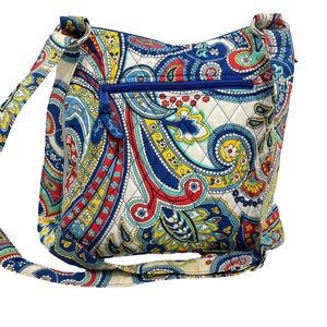 VERA BRADLEY MARINA PAISLEY Crossbody Quilted Blue Red White Purse Shoulder Bag
